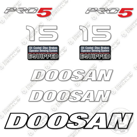 Fits Doosan 15 Pro 5 Decal Kit Forklift