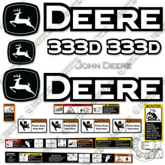 Fits John Deere 333D Decal Kit Skid Steer - Warning Stickers