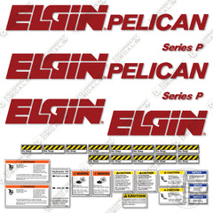Fits Elgin Pelican Series P Decal Kit Vacuum Sweeper (90's Version)