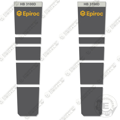Fits Epiroc HB 3100 D Hydraulic Hammer Decal Kit