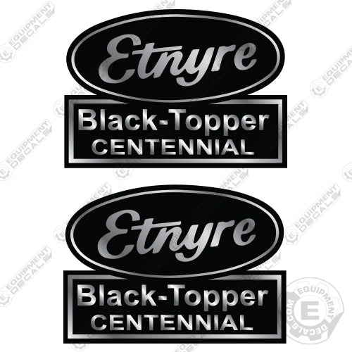 Fits Etnyre Black-Topper Centennial Decal Kit Asphalt Distributor (Black/Chrome)