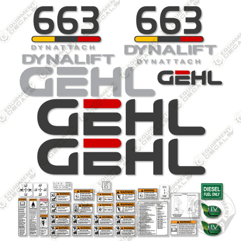 Fits GEHL 663 Decal Kit Telescopic Forklift