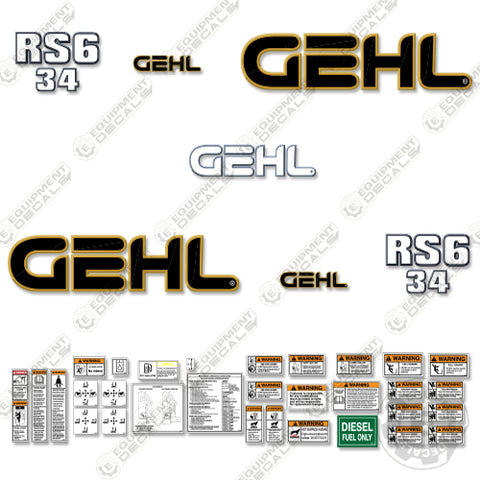 Fits GEHL RS6-34 Decal Kit Telescopic Forklift (Older Style)
