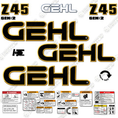 Fits GEHL Z45 GEN:2 Decal Kit Compact Excavator