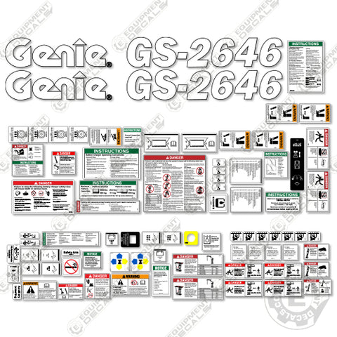 Fits Genie GS 2646 Decal Kit Scissor Lift