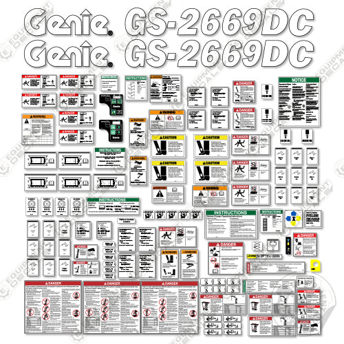 Fits Genie GS-2669DC Decal Kit Scissor Lift – Equipment Decals