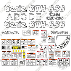 Fits Genie GTH-636 Decal Kit Telescopic Fork Lift