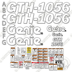 Fits Genie GTH 1056 Telescopic Fork Lift Decal Kit Older Style
