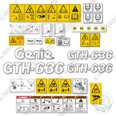 Fits Genie GTH-636 Decal Kit Telescopic Fork Lift Older Style