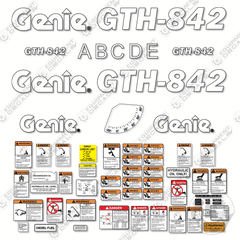 Fits Genie GTH 842 Telescopic Fork Lift Decal Kit
