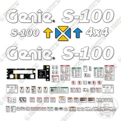 Fits Genie S100 Decal Kit Stick Boom Lift (SN 101 - 1549)