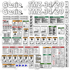 Fits Genie TMZ-34/20 Decal Kit Boom Lift