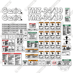 Fits Genie TMZ-34/19 Decal Kit Boom Lift (French Warnings)