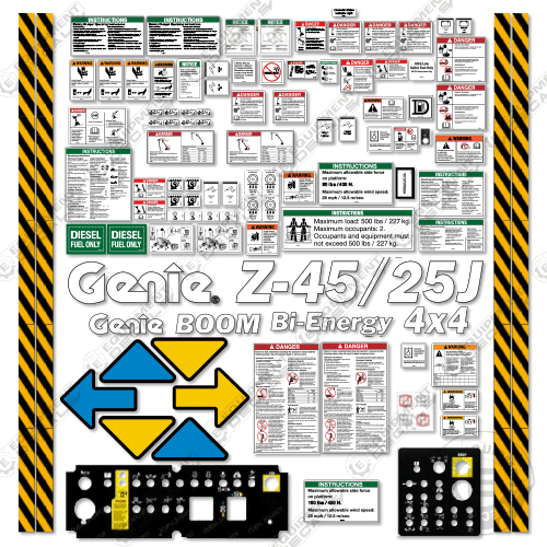 Genieページ Platform Control Panel Decal 72095GT for Genie Z-34/22 IC
