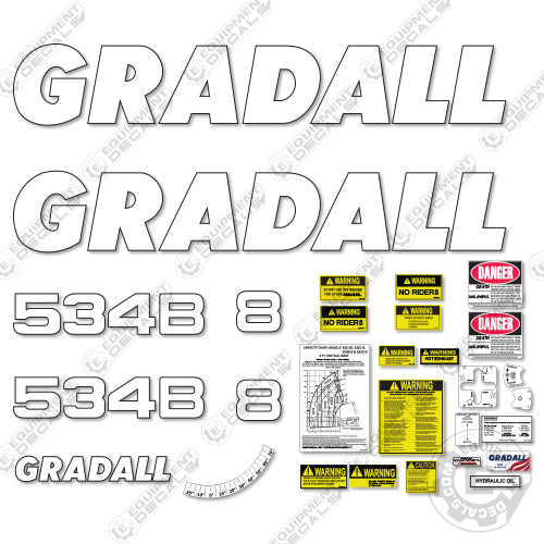 Fits Gradall 534B Decal Kit Telehandler