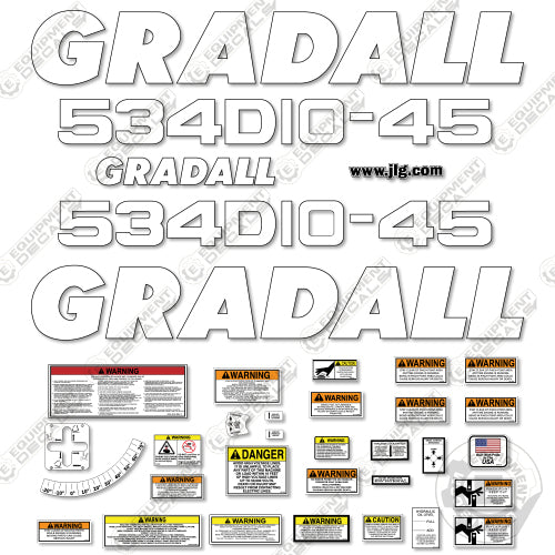 Fits Gradall 534D10-45 Decal Kit Telehandler