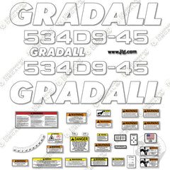 Fits Gradall 534D9-45 Decal Kit Telehandler