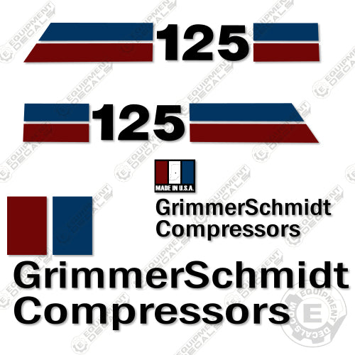 Fits GrimmerSchmidt 125 Pull-Behind Compressor Decal Kit
