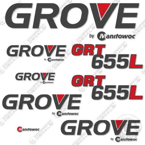 Fits GROVE GRT655 L CRANE DECAL KIT