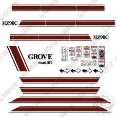 Fits Grove MZ90C Decal Kit Boom Lift