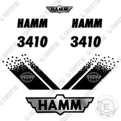 Fits HAMM 3410 Decal Kit Soil Compactor Roller Decals