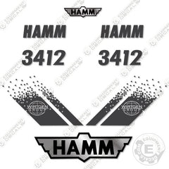 Fits HAMM 3412 Decal Kit Soil Compactor Roller Decals