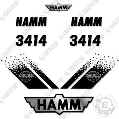 Fits HAMM 3414 Decal Kit Soil Compactor Roller Decals