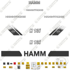 Fits HAMM H13i Decal Kit Vibratory Roller