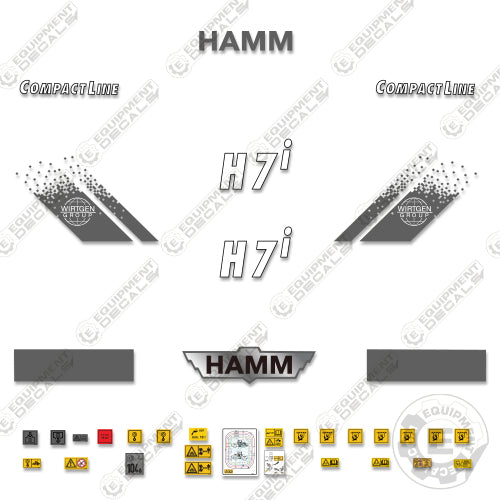 Fits HAMM H7i Decal Kit Vibratory Roller