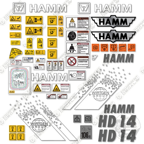 Fits HAMM HD14 Decal Kit Tandem Roller
