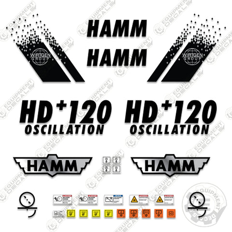 Fits HAMM HD+120 Vibratory Roller Decal Kit