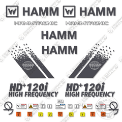 Fits HAMM HD+120i Tandem Roller Decal Kit