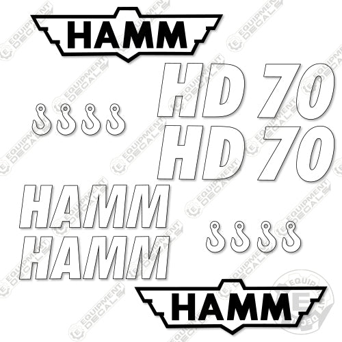 Fits HAMM HD70 Vibratory Smooth Drum Roller Decals