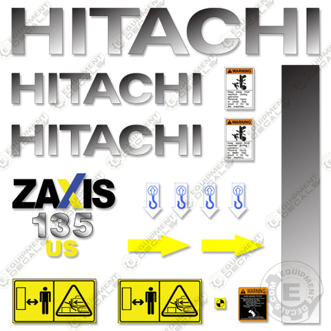 Fits Hitachi 135US-3 Decal Kit ZAxis Excavator Equipment Decals