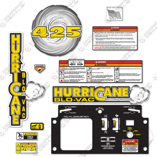 Fits Hurricane 425 Decal kit Leaf Blower
