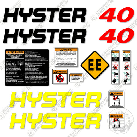 Fits Hyster 40 Decal Kit Forklift