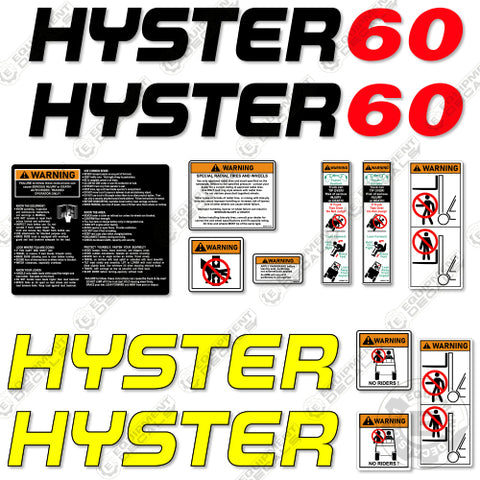 Fits Hyster 60 Decal Kit Forklift
