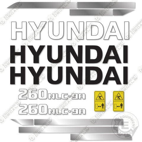 Fits Hyundai 260NLC-9A Decal Kit Excavator