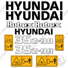 Fits Hyundai 35Z-9A Decal Kit Excavator
