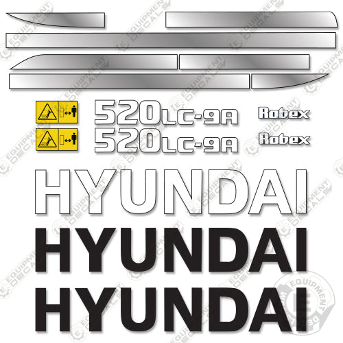 Fits Hyundai 520LC-9A Decal Kit Excavator