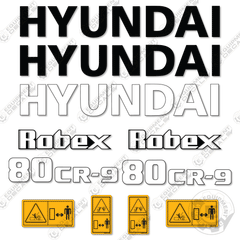 Fits Hyundai 80CR-9A Decal Kit Excavator