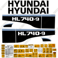 Fits Hyundai HL740-9 Decal Kit Wheel Loader