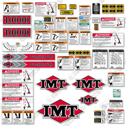 Fits IMT 10000 30' Decal Kit With Safety Stickers - Crane Truck