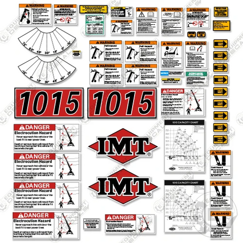 Fits IMT 1015 Decal Kit With Safety Stickers - Crane Truck