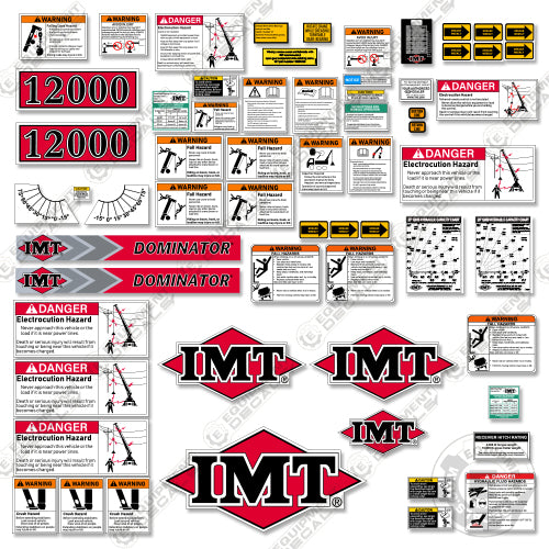 Fits IMT 12000 25' Decal Kit With Safety Stickers - Crane Truck