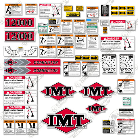 Fits IMT 12000 30' Decal Kit With Safety Stickers - Crane Truck