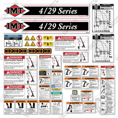 Fits IMT 4/29 K1 Decal Kit Boom Lift (with generic warnings)