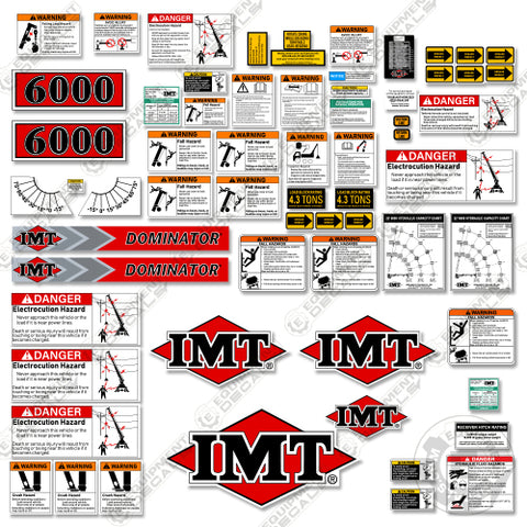 Fits IMT 6000 Decal Kit With Safety Stickers - Crane Truck
