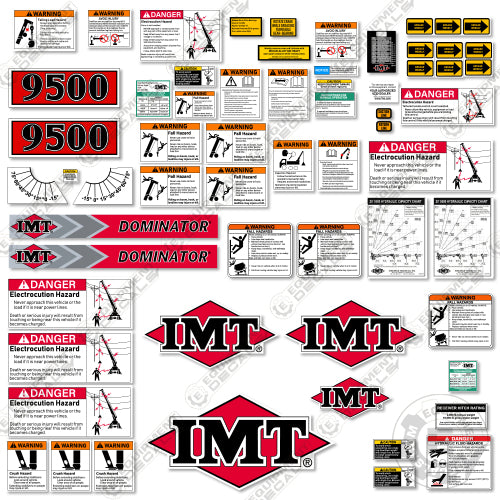 Fits IMT 9500 Decal Kit With Safety Stickers - Crane Truck (25 FT Version)