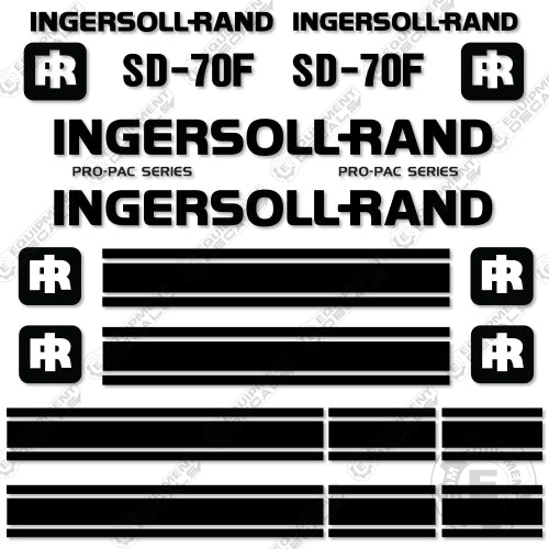 Fits Ingersoll Rand SD70F Decal Kit Roller (Pro-Pac Series) – Equipment ...